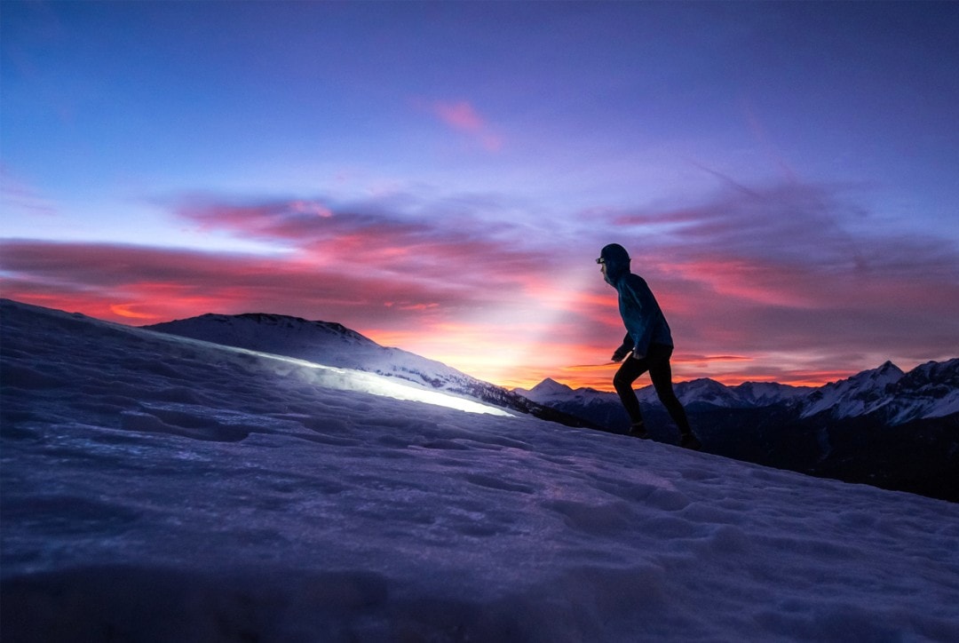 man with headlamp