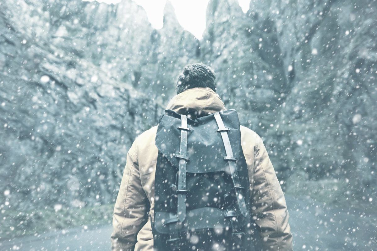 a most durable backpack in snowy mountains
