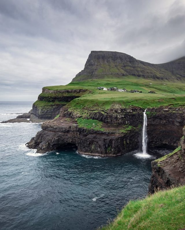 faroe islands waterfall