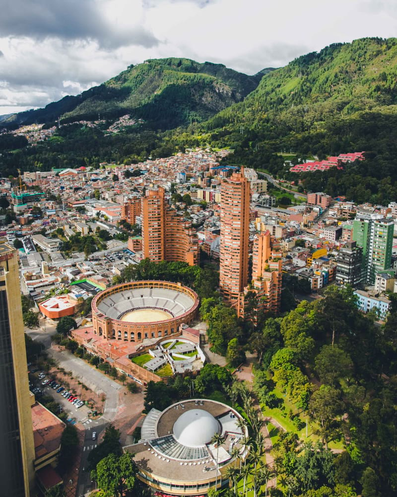 aerial view of bogota capital of colombia
